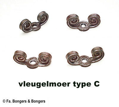 Vleugelmoer comtoise  afstelmoer slingerlood / klootje = model C.