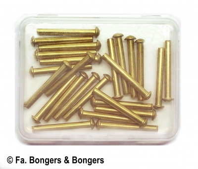 25 bolkopklinknagels messing 3x25 mm