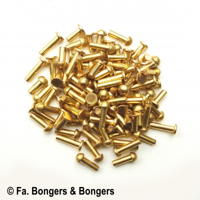 100 messing klinknageltjes assorti