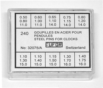 240 stuks conische voorsteekstiften, staal.