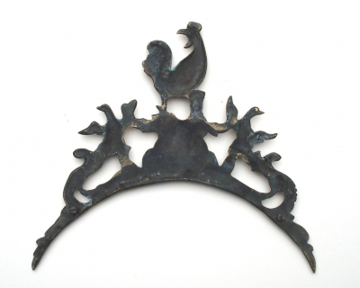 Antiek messing gietstuk voor een Comtoise klok eind 18. Eeuw. Ø 24 cm.