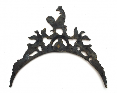 Antiek messing gietstuk voor een Comtoise klok eind 18. eeuw.  Ø 24 cm. 