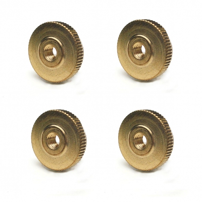 Gekartelde moer - MESSING voor vouw-, banjo- of harpslinger Ø 12 mm
