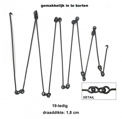 Zeer luxe draadketting, 19-ledig, voor comtoise, los, 1,8 mm.