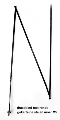  Comtoise vouwstang, verbeterd model, stalen afstelmoer M3.
