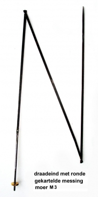 Comtoise vouwstang, verbeterd model, messing afstelmoer M3.