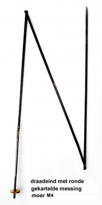 Comtoise vouwstang, verbeterd model, messing afstelmoer M4