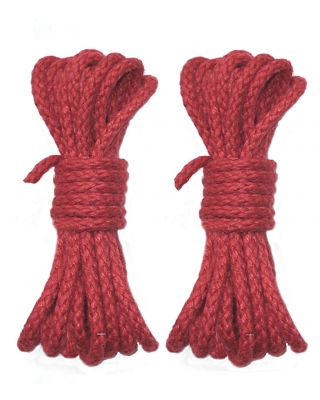 4,40 m. Origineel gevlochten Comtoise touw - ROOD - 3 mm.