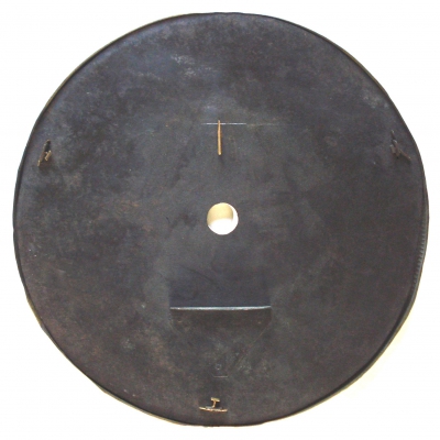 Originele antieke Luikse wijzerplaat cpl. met grondplaat. Achterglasschildering. 