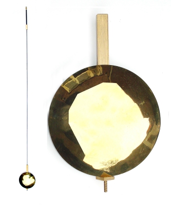 Slinger voor Engelse staande klok geheel compleet met messing lens,...