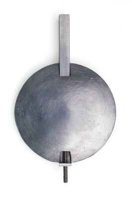 Slinger voor Engelse staande klok geheel compleet met messing lens, geleidestang en moer, slingerstang en slingerveer. 