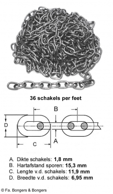 Klokketting voor lantaarnklokken Engelse staande klokken 36 schakels per...