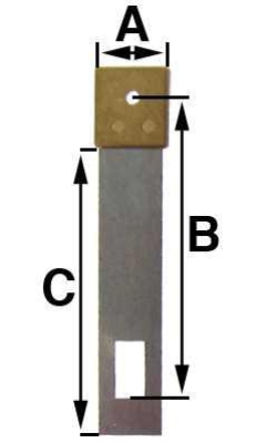 Slingerveer met geponst extensie-vierkant. Type 2/5