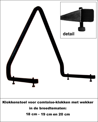  Klokkenstoelen breed 18-19-20 cm voor comtoise-klokken met wekker. 