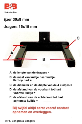 Maatwerk stalen klokkenstoel voor lantaarnklokken.