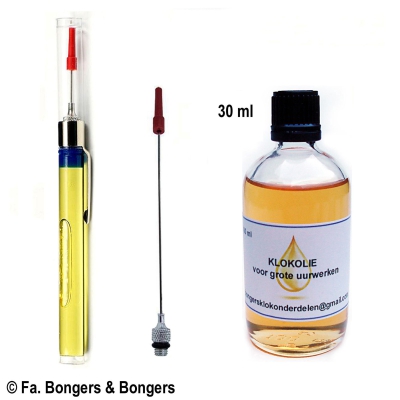  Oliegever met  1 extra naald en 30 ml navul-olie. 
