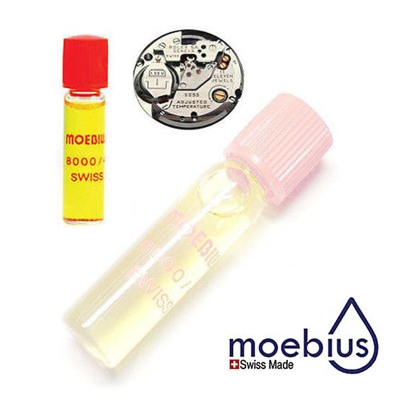 Moebius 8000. Voor pols en zakhorloges/ Swiss made. 1 ml. 