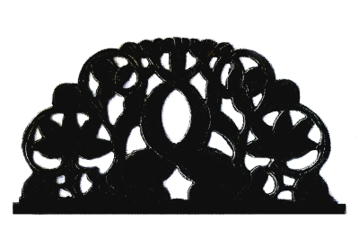 Hand gezaagde lantaarnklok fret. Model:dolfijnen. Origineel model.