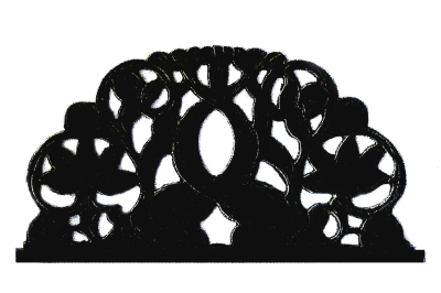 Hand gezaagde lantaarnklok fret. Model:dolfijnen. Origineel model