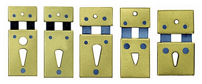 5 verschillende slingerveren voor oudere en nieuwere comtoise klokken. 