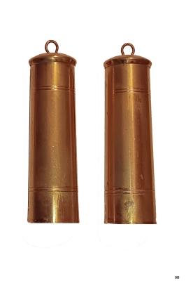 309 - Messing gewichten voor o.m. Friese klok. 1117-1123 gr.
