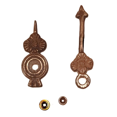 Wijzerset van gegoten messing voor Zaanse klok