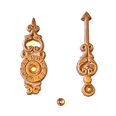 Wijzerset van gegoten messing voor Zaanse klok