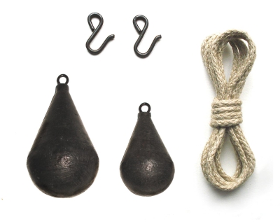 Stel wekkergewichten Comtoise klok. 190/90 gr