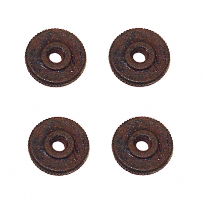 Gekartelde moer - STAAL - voor vouw-, banjo- of harpslinger Ø 12 mm. Antique finish.