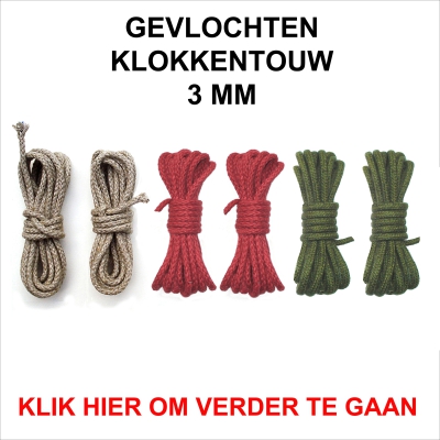 Gevlochten klokkentouw touw 3 mm